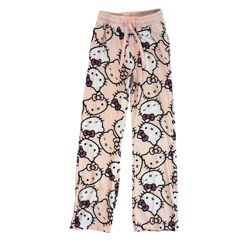 Sanrio Hello Kitty Pink Pajama Pants All Over Print Lounge Bottoms Womens XS